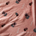 Tecido de pijama de flanela macia de dois lados rosa estampado